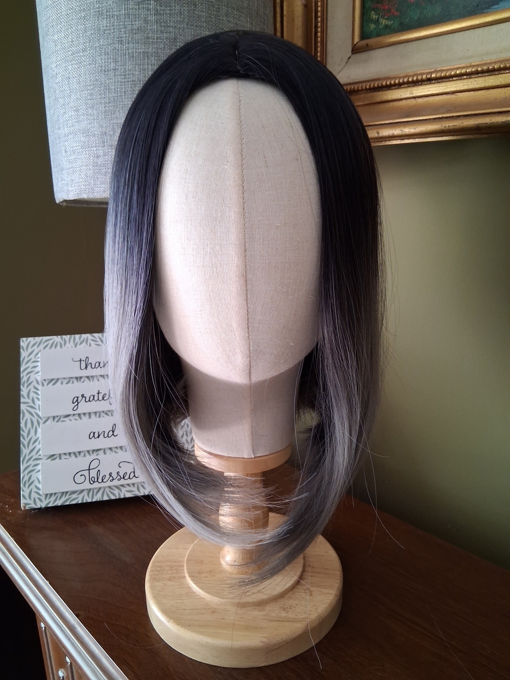 Gray to Black Ombre Wig